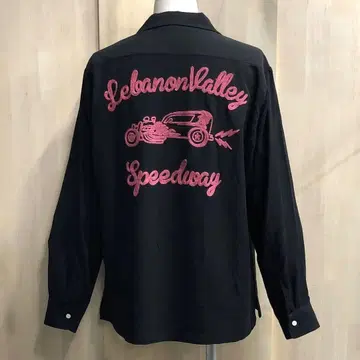 HOUSTON 휴스턴 긴팔 볼링 셔츠 카 클럽 자수 XXL 블랙