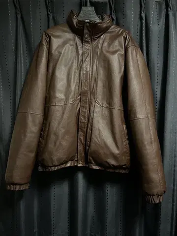 80s eddiebauer 에디바우어 가죽 다운 자켓 XL 사이즈