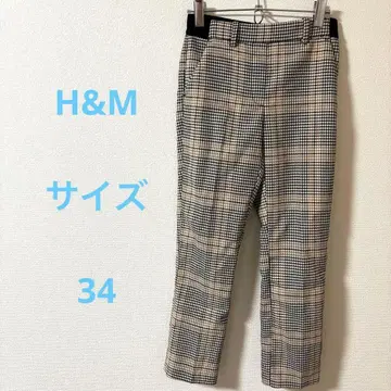 H&M 체크 무늬 슬랙스 베이지와 블랙