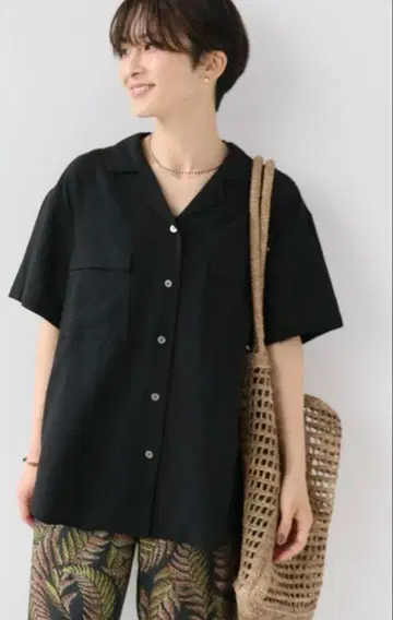 저널 스탠다드 리룸 오픈 카라 셔츠 린넨 셔츠