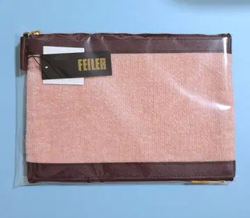 [ 익명 배송 ] FEILER 더블 지퍼 플랫 파우치 페일 핑크