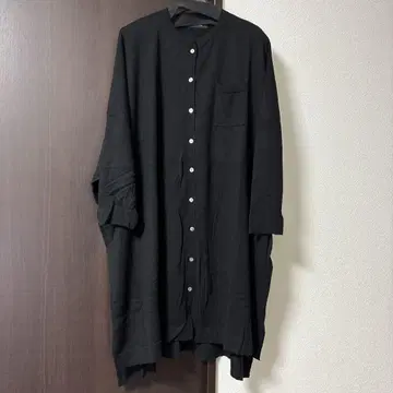 스탠드 카라 셔츠 원피스