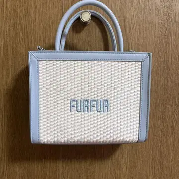 FURFUR 트위드 로고 토트백 스카이블루 퍼퍼 숄더백