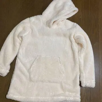 hyphen world Gallery 플리스 후드티 크림색