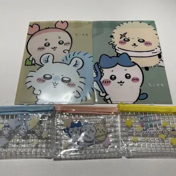 치이카와 100엔샵 100엔샵 클리어 파일과 미니 메쉬 파우치