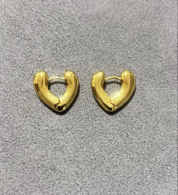 골드 하트 후프 귀걸이