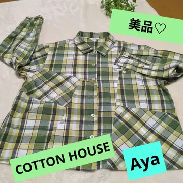 Aya 코튼 체크 긴팔 셔츠
