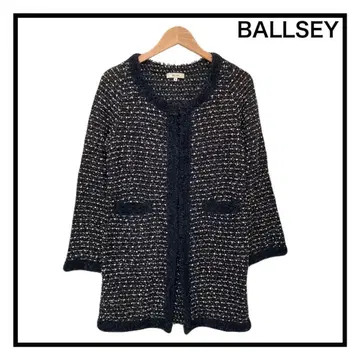 BALLSEY 투모로우랜드 트위드 노카라 가디건 자켓