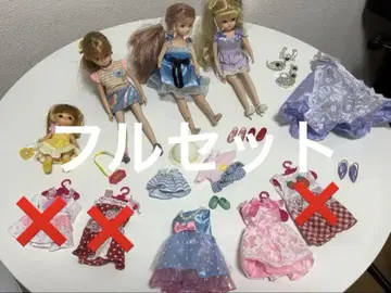 리카짱 인형 묶음 판매 드레스, 신발, 잡화 포함 세트