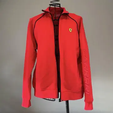 Ferrari 풀 지퍼 후드티 빨간색