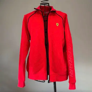 Ferrari 풀 지퍼 후드티 빨간색