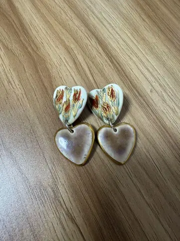 chasochimi 하트 모양 귀걸이 튤립 패턴