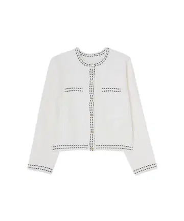 her lip to cotton jacquard cardigan