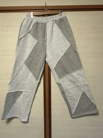 ASOS DESIGN 패치워크 스웨트 팬츠 그레이