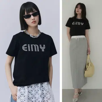 새상품 미개봉 eimy istoire 펄 로고 T셔츠