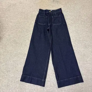 다크 블루 와이드 레그 데님 36 사이즈