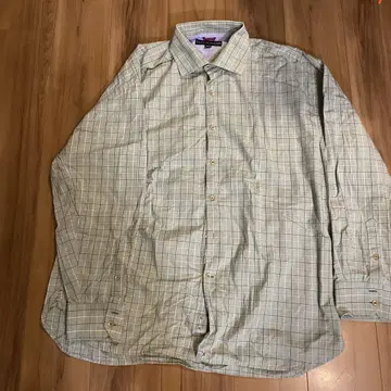 TOMMY HILFIGER 그린 계열 체크 셔츠 XL
