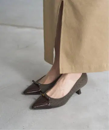 LE TALON 5cm 포인트 마블 리본 펌프스