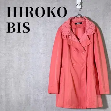 HIROKO BIS 사이즈 11(L) 프릴 옷깃 더블 버튼 스프링 코트