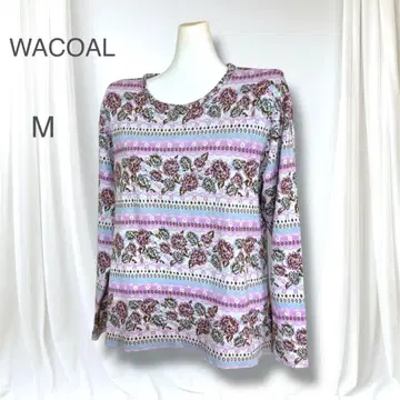 컨디션 최상 초레어 와코루 꽃무늬 자카드 긴팔 니트탑 M 면 100%