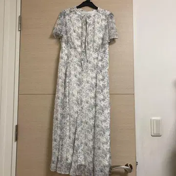 꽃무늬 반팔 롱 원피스