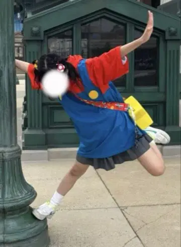 USJ 마리오 후드 부착 T셔츠