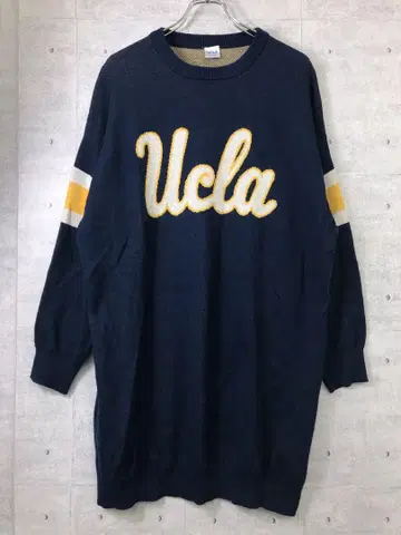 UCLA RODEO CROWNS 구제 의류 곰 자카드 긴팔 니트 원피스