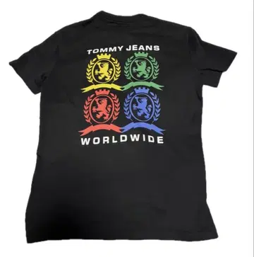 TOMMY JEANS WORLDWIDE 로고 T셔츠 블랙