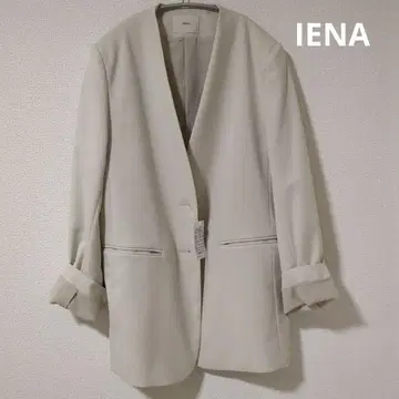 이에나 헤비 조젯 노카라 자켓 38 미사용 새상품