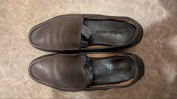 Giorgio Armani 브라운 가죽 로퍼 슬립온