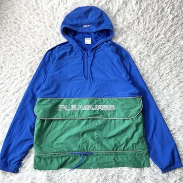 리복 레저 아노락 자켓 로고 자수 블루 3212