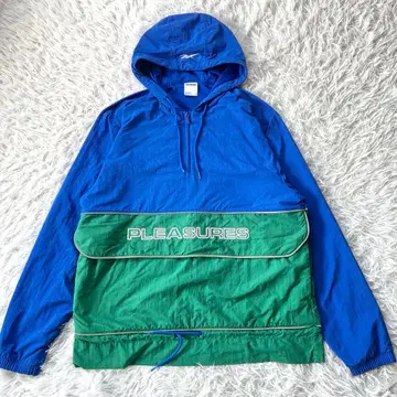 리복 레저 아노락 자켓 로고 자수 블루 3212