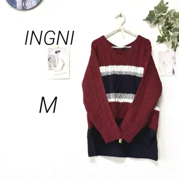 10161 INGNI 잉그 V넥 니트 M 스웨터 캐주얼