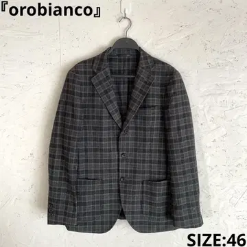 일본제 [ orobianco ] 체크 무늬 울 테일러드 자켓 46