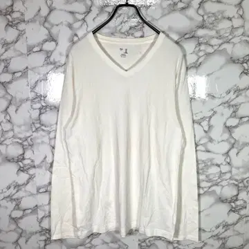 Gap 갭 (M) V넥 긴팔 티셔츠 화이트