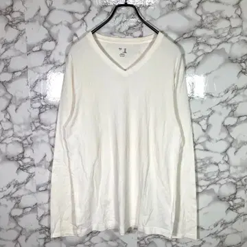 Gap 갭 (M) V넥 긴팔 티셔츠 화이트