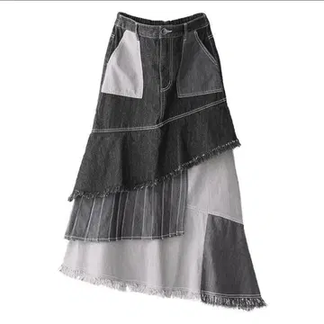 kOhAKU 블랙 데님 스커트