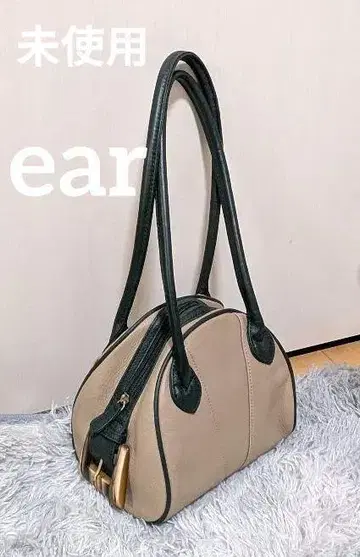 미사용 ear 이아 베이지 x 그린 핸드백 숄더백