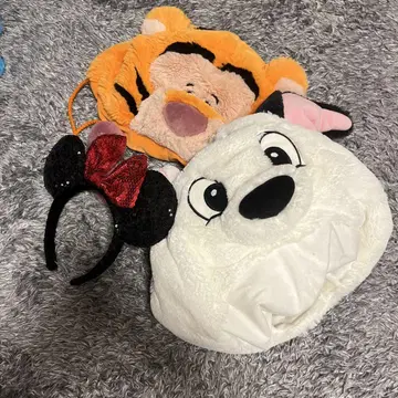 강아지 얼굴 모자와 미니 마우스 머리띠 세트