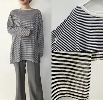 [ CHIGNON ] 시어 보더 롱T