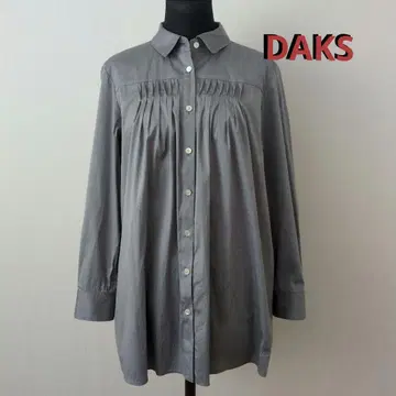 DAKS 그레이 플리츠 부착 긴팔 튜닉 셔츠 일본제