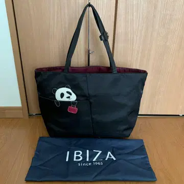 새상품급 이비사 마츠자카 우에노점 한정판 팬더 토트백 블랙