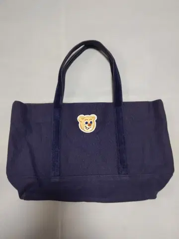 LOVETT 곰 자수 네이비 토트백