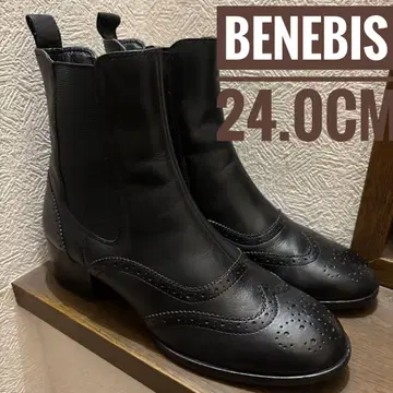 새상품급 BENEBIS 사이드 고어 부츠 윙 칩 24.0cm 블랙