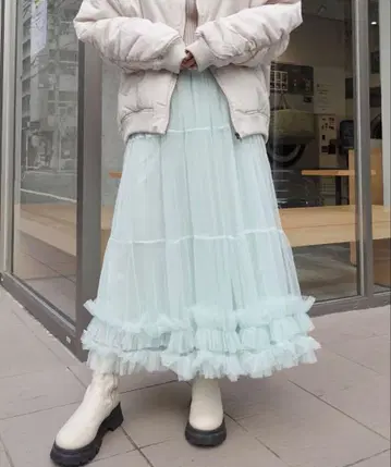 CORNERS 코너즈 튤 캉캉 스커트 민트 그린