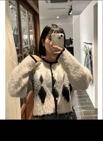 MOUSSY 마우지 ARGYLE SHAGGY 가디건