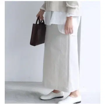 yuni 린넨/코튼 dobby I라인 롱 스커트