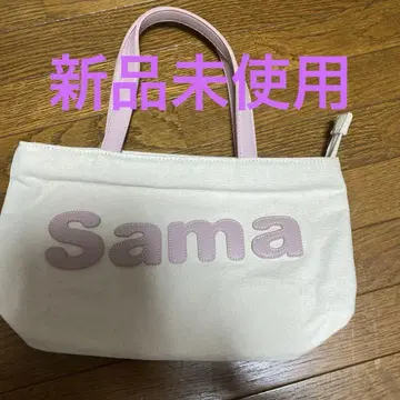 사만다 타바사 / 토트백 크림색 핑크 로고