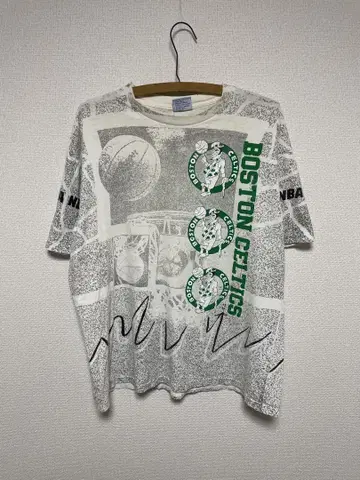 90s USA제 'BOSTON CELTICS 올 패턴 T셔츠'