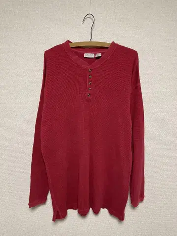 90s 굿 레귤러 'king size 와플 헨리넥 T'